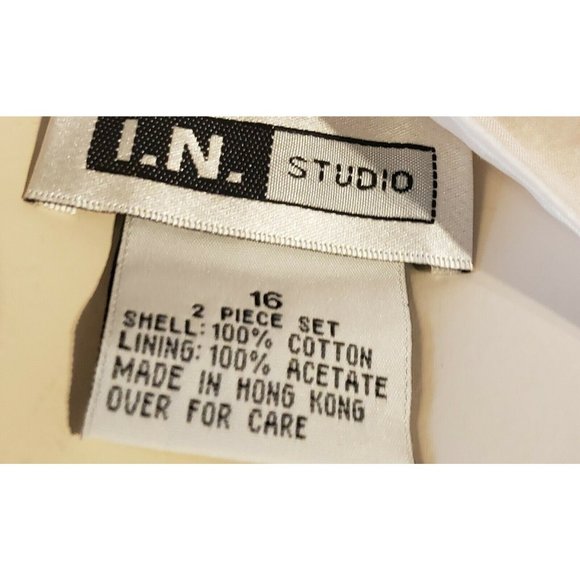 I.N. Studio Sleeveless Midi Dress S 16 White lined Trapeze 100% Cotton Shell - Picture 5 of 6